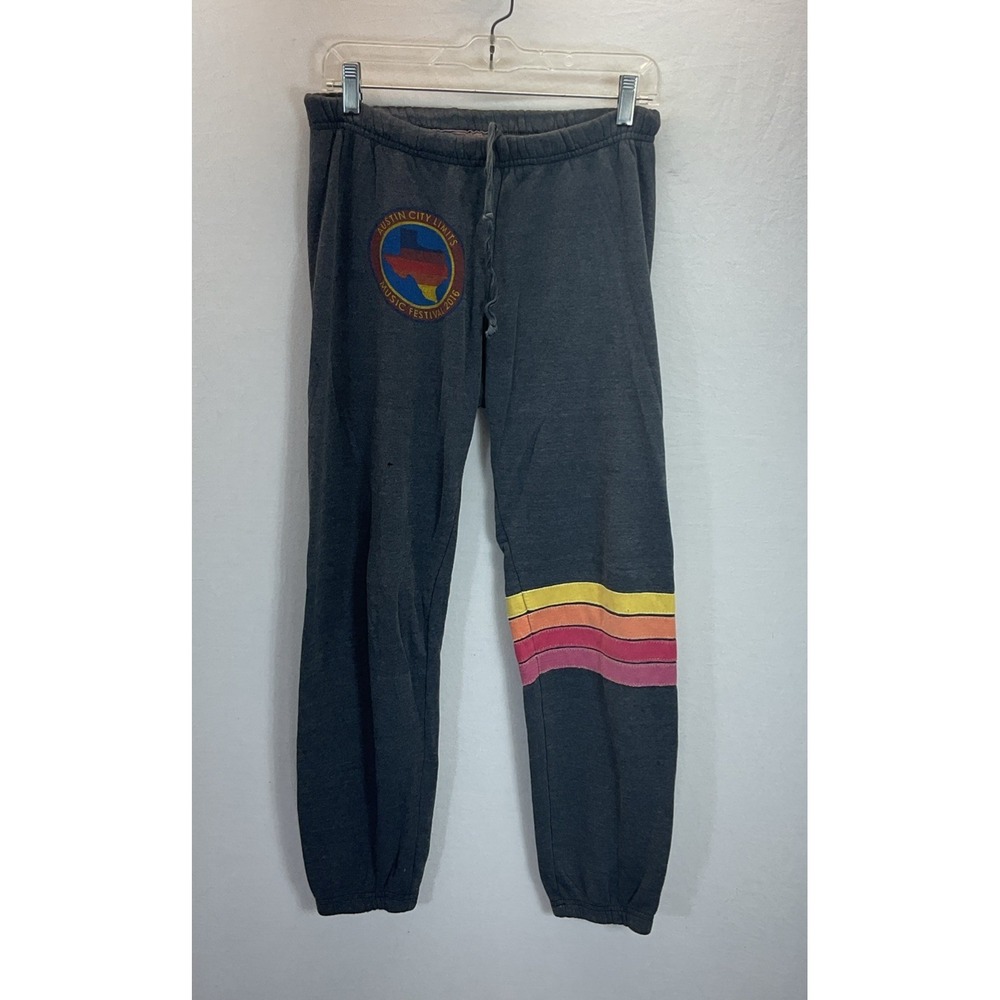 Aviator Nation Womens Cotton Gray Jogger Sweatpants Sz M Austin City Limits Fest